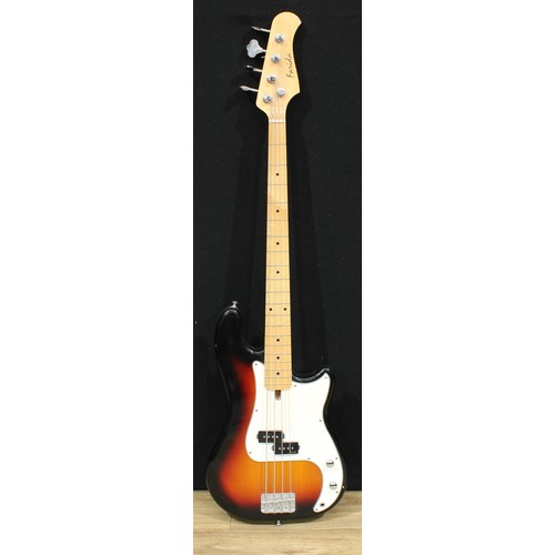 5665 - A Farida electric bass guitar, numbered F09110183, sunburst finish, 118cm long