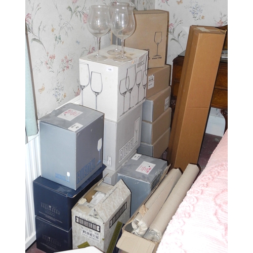 133 - Riedel wine glasses;  others, all boxed (qty)