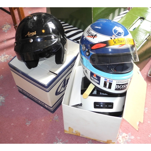 135 - A Seco AGV F1  helmet, 71/4;  others (for decorative purposes only)
