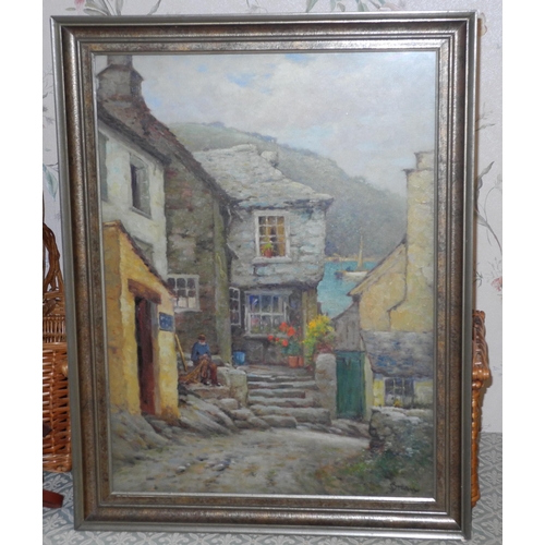137 - Cornish School
The Fisherman's Home, Polperro
indistinctly signed, inscribed to verso, oil on canvas