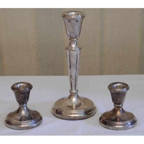174 - A silver table candlestick, bell shaped sconce, 19cm high, David Shaw Silverware Ltd, Birmingham 198... 