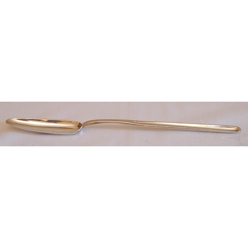 177 - A George III silver marrow scoop, 23cm long, Solomon Hougham, London 1796