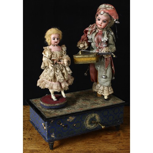 3068 - A late 19th century/early 20th century German novelty musical automaton group, ‘The Musician and Dan... 