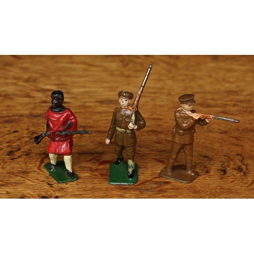 140 - John Hill & Co. (Johillco) comprising a marching infantryman at the slope, a figure standing and fir... 