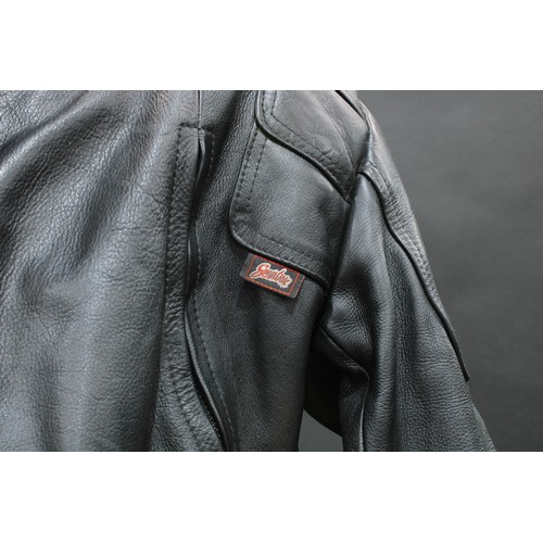 162 - A Bikers Gearbox “Cafe racer” style leather jacket with padded back and elbows 50 inch chest and a m... 