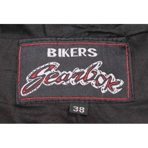 162 - A Bikers Gearbox “Cafe racer” style leather jacket with padded back and elbows 50 inch chest and a m... 