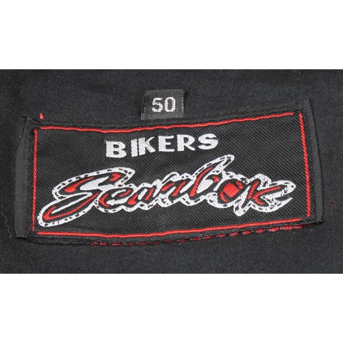 162 - A Bikers Gearbox “Cafe racer” style leather jacket with padded back and elbows 50 inch chest and a m... 