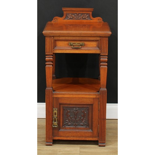 111 - A late Victorian bedroom cabinet, by Maple & Co, stamped and badged, 89.5cm high, 44.5cm wide, 43.5c... 