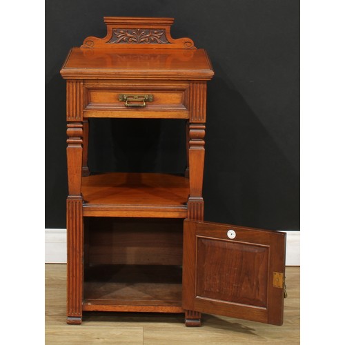 111 - A late Victorian bedroom cabinet, by Maple & Co, stamped and badged, 89.5cm high, 44.5cm wide, 43.5c... 