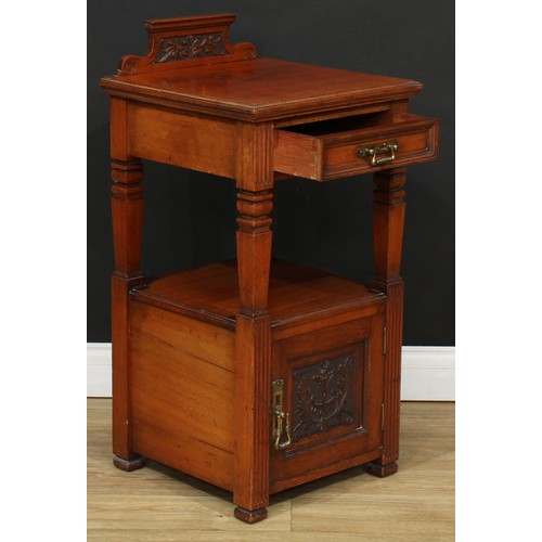 111 - A late Victorian bedroom cabinet, by Maple & Co, stamped and badged, 89.5cm high, 44.5cm wide, 43.5c... 