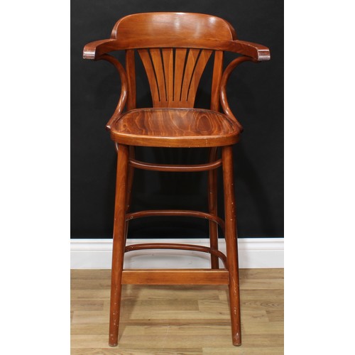 648 - An early 20th century mahogany octagonal centre table; a retro mid 20th century bentwood bar chair (... 