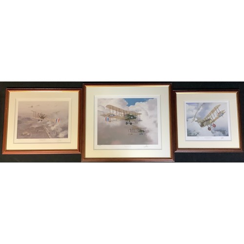 655 - Robin Smith, three limited edition aviation WWI signed prints; other similar WWI aviation prints, so... 