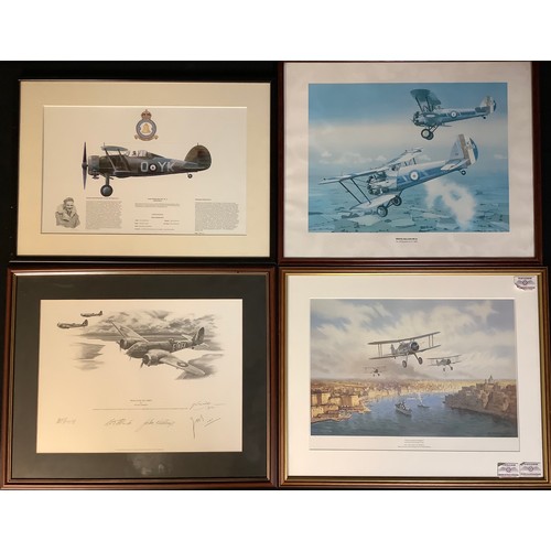 655 - Robin Smith, three limited edition aviation WWI signed prints; other similar WWI aviation prints, so... 