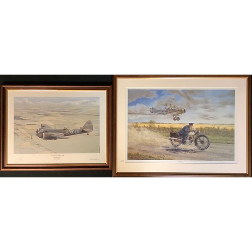 655 - Robin Smith, three limited edition aviation WWI signed prints; other similar WWI aviation prints, so... 