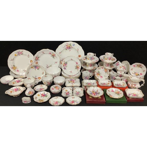 67 - A Royal Crown Derby Posie pattern part tea set, part coffee set, milk jugs and sugar bowls, trinket ... 