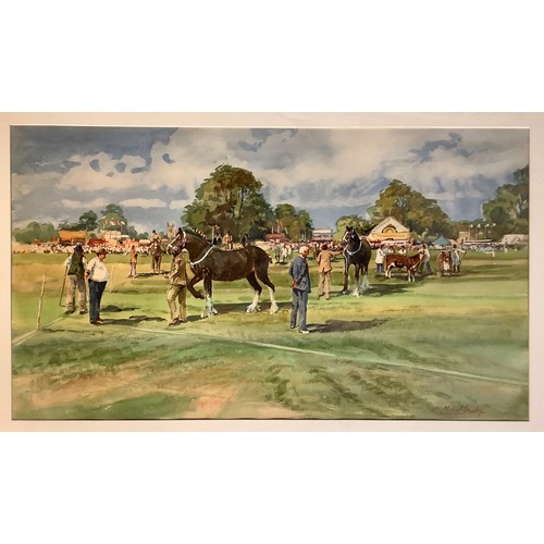 84 - Michael Crawley
Ashbourne Show, Osmaston Polo Ground
signed, watercolour, 33cm x 58cm