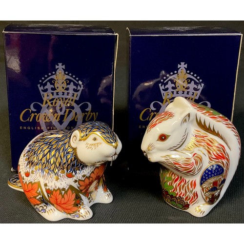 79 - A Royal Crown Derby paperweight, Stoney Middleton Squirrel, Sinclairs limited edition, 297/500, gold... 