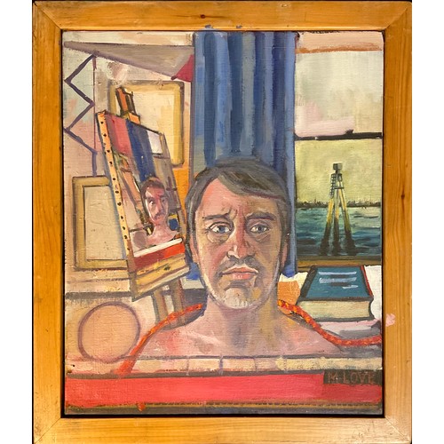 663 - M Love  
Double Self Portrait 
signed, oil on canvas, 61cm x 51cm