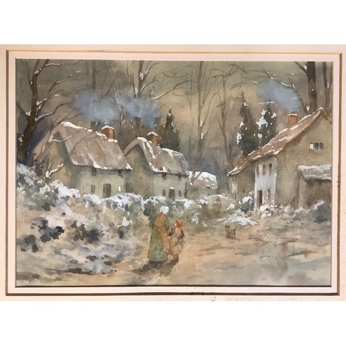 665 - English School (19th century)
Village in Winter
watercolour, 23cm x 31.5cm