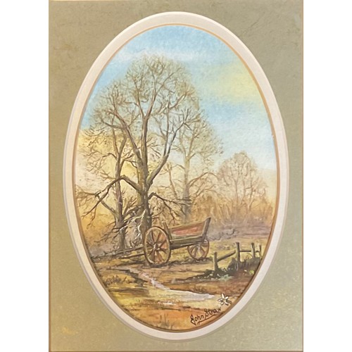 670 - John Straw (Derbyshire Artist)
Golden Sunset
signed, signed and titled to verso, watercolour, 26cm x... 