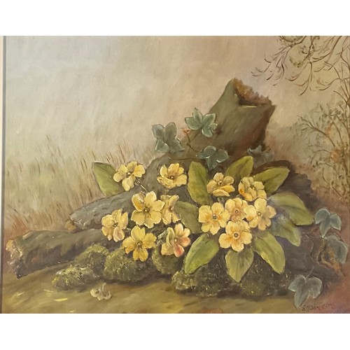 685 - G M Jamieson (late 20th century)
Still Life of Flowers
signed, oil on canvas; two others (3)