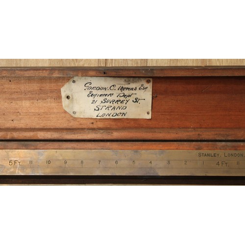 690 - A large early 20th century engineer's or surveyor's rule, measure or level, inscribed Stanley, Londo... 