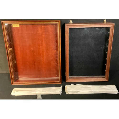 698 - A pair of glazed wall hanging model vehicle display cases