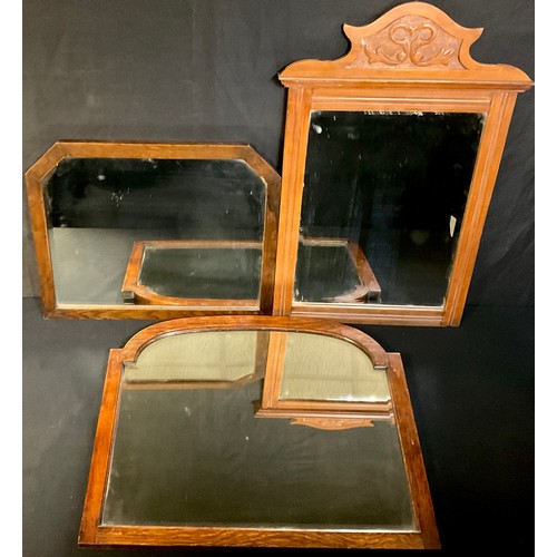 705 - An arched rectangular mirror, 68cm x 56cm; an Edwardian mirror; etc (3)