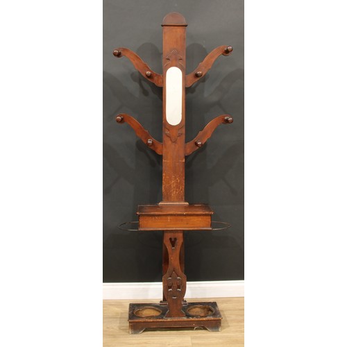 107 - A Victorian tree-form hall stand, 192cm high, 68cm wide, 26cm deep