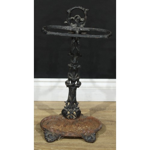 112 - A Victorian style cast iron walking stick or umbrella stand, 58cm high