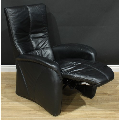 709 - A Himolla recliner armchair, 105cm high, 73.5cm wide, the seat 46cm high and 48cm deep (upright)