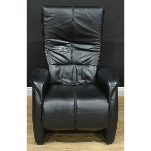 709 - A Himolla recliner armchair, 105cm high, 73.5cm wide, the seat 46cm high and 48cm deep (upright)