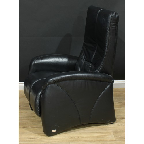 709 - A Himolla recliner armchair, 105cm high, 73.5cm wide, the seat 46cm high and 48cm deep (upright)