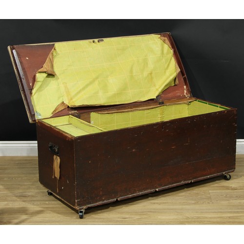 719 - A late 19th century blanket chest, hinged cover, 45cm high, 122.5cm wide, 51cm deep