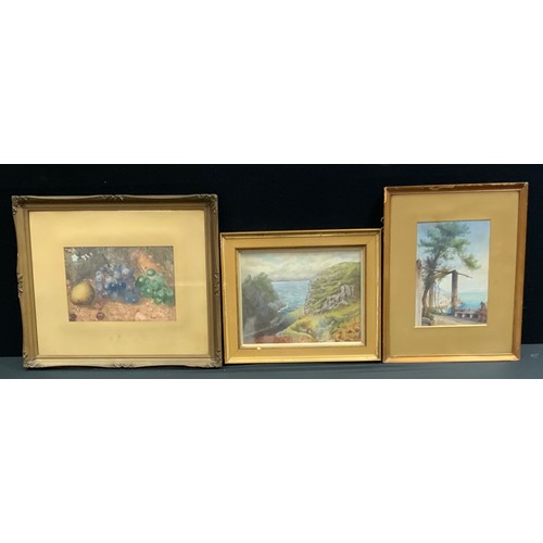 160 - English School (20th century)
Still Life of Ripe Fruit on a Mossy Bank
watercolour, 19cm x 29cm;  ot... 