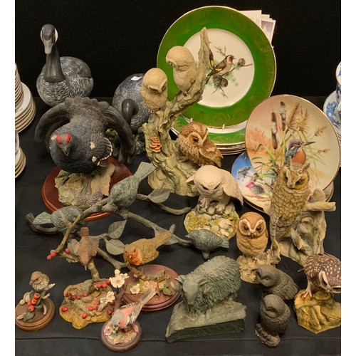 171 - A large Border Fine Art Blackcock;  Country Artists Mistlethrush;  others;  Colourful Birds of Briti... 