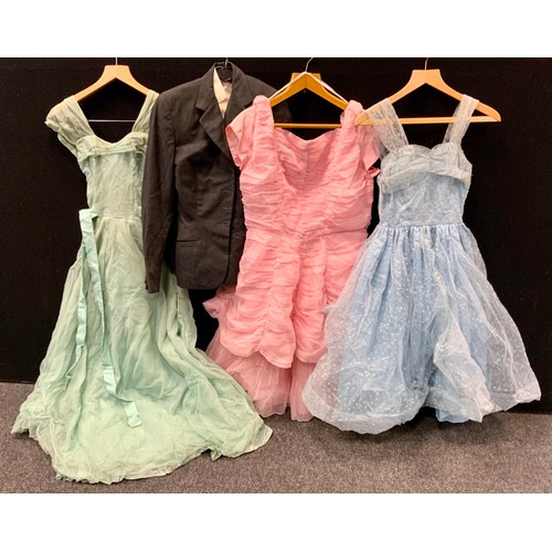 131a - Vintage Costume - 1950`s dresses (3) embroidered blouse, 1940`s tailored jacket