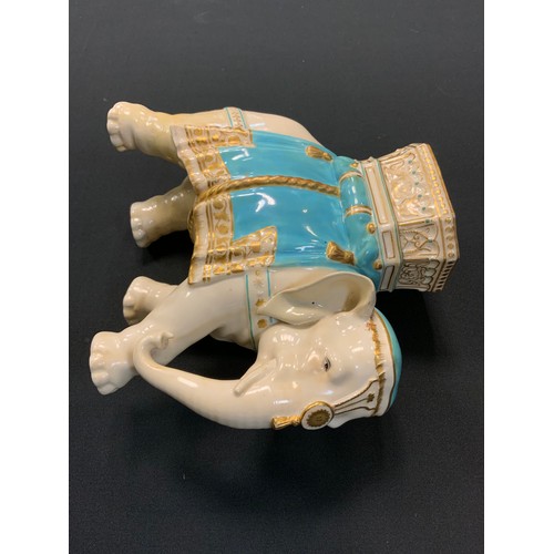 139 - A Royal Worcester for Tiffany & Co elephant and howdah porcelain vase designed by James Hadley, with... 