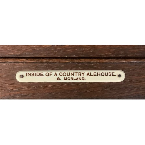 64 - After George Morland, Inside a Country Ale House, coloured print, 44cm x 58cm, oak frame