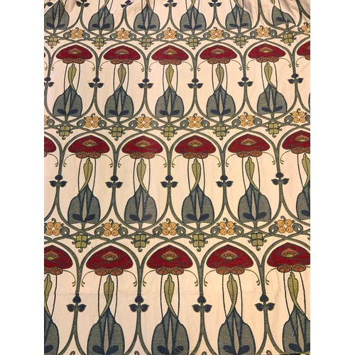 54 - A pair of Arts and Crafts design curtains, 179cm long x 136cm wide.