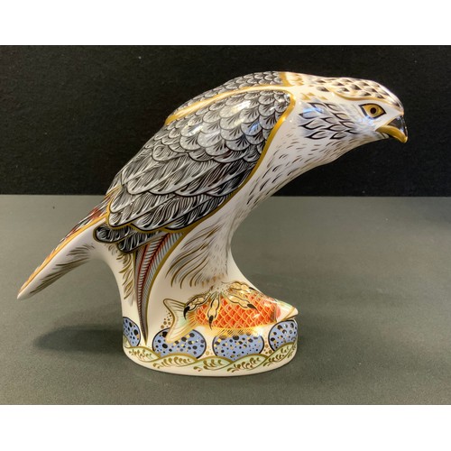 73 - A Royal Crown Derby paperweight, The Osprey, gold stopper. printed mark