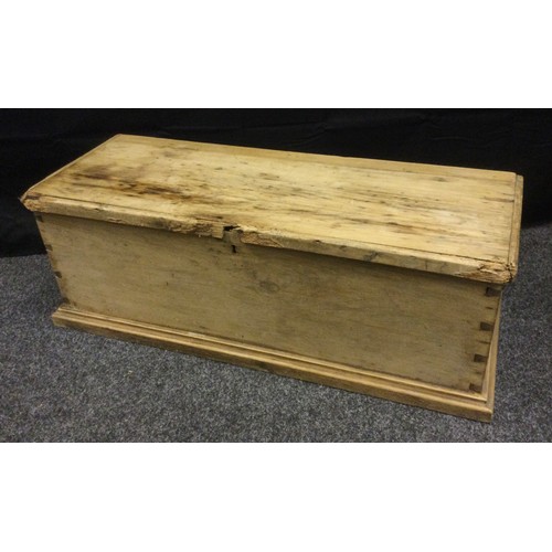 234 - An early 20th century pine tool chest, sectional lift out tray, hinged lid, 31cm high, 90cm wide, 34... 