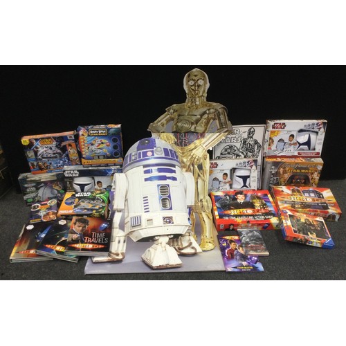 254 - Film & TV - a Star Wars cinema lobby display stand C3PO & R2D2, 160cm x 90cm;  Starwars and DR Who t... 