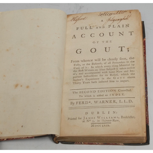 189 - Medical - Ireland, Warner ([The Reverend Ferdinando], L.D.D.), A Full and Plain Account of the Gout;... 