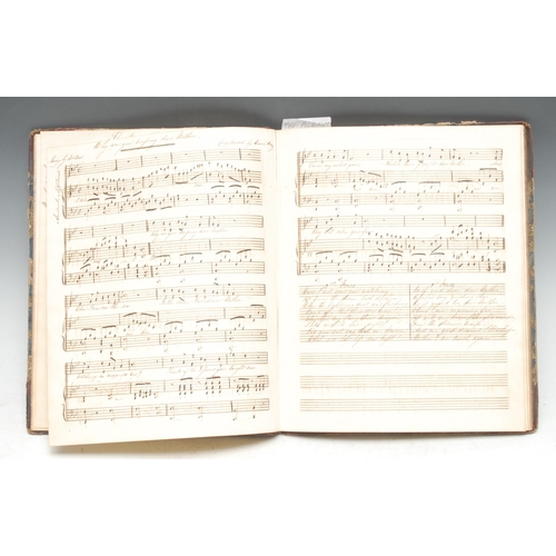 369 - Music - an early Victorian lady's manuscript music book, compiled by Fanny Beale Neu**e, dated Octob... 