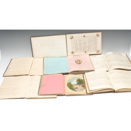 320 - A mid-19th century lady's commonplace or drawing-room album, compiled by Helen Kirk of Leicester, da... 