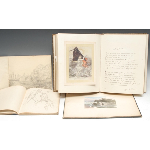 315 - A late 19th century morocco drawing-room album, compiled from 1880 into the first-half of the 20th c... 