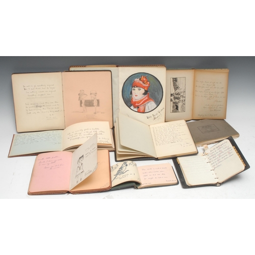 313 - A collection of nine early 20th century friendship books or albums, inscribed in ink manuscript, occ... 