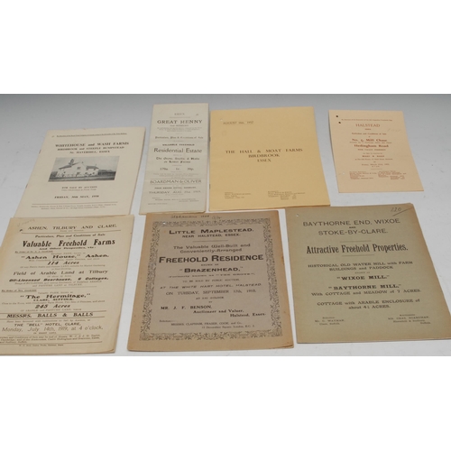 348 - Ephemera, Essex and Suffolk - a collection of early 20th century and later auction catalogues and pa... 