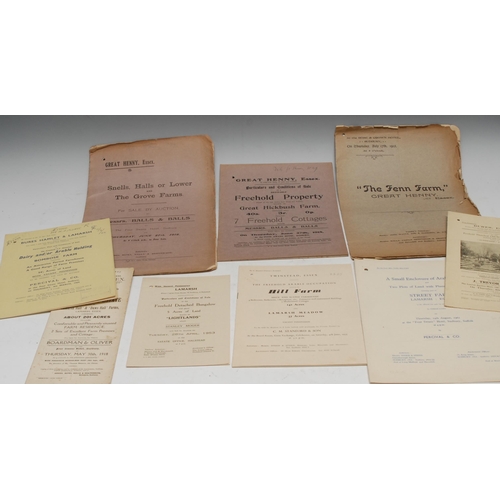 348 - Ephemera, Essex and Suffolk - a collection of early 20th century and later auction catalogues and pa... 